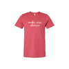 vintage red bella and canvas t-shirt with a white make wise choices printed design on the front center chest