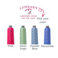 mockup of the literary leisure club read, relax, repeat and beach chair/umbrella design. Thread color options - pink, silver sage, powder blue, and periwinkle