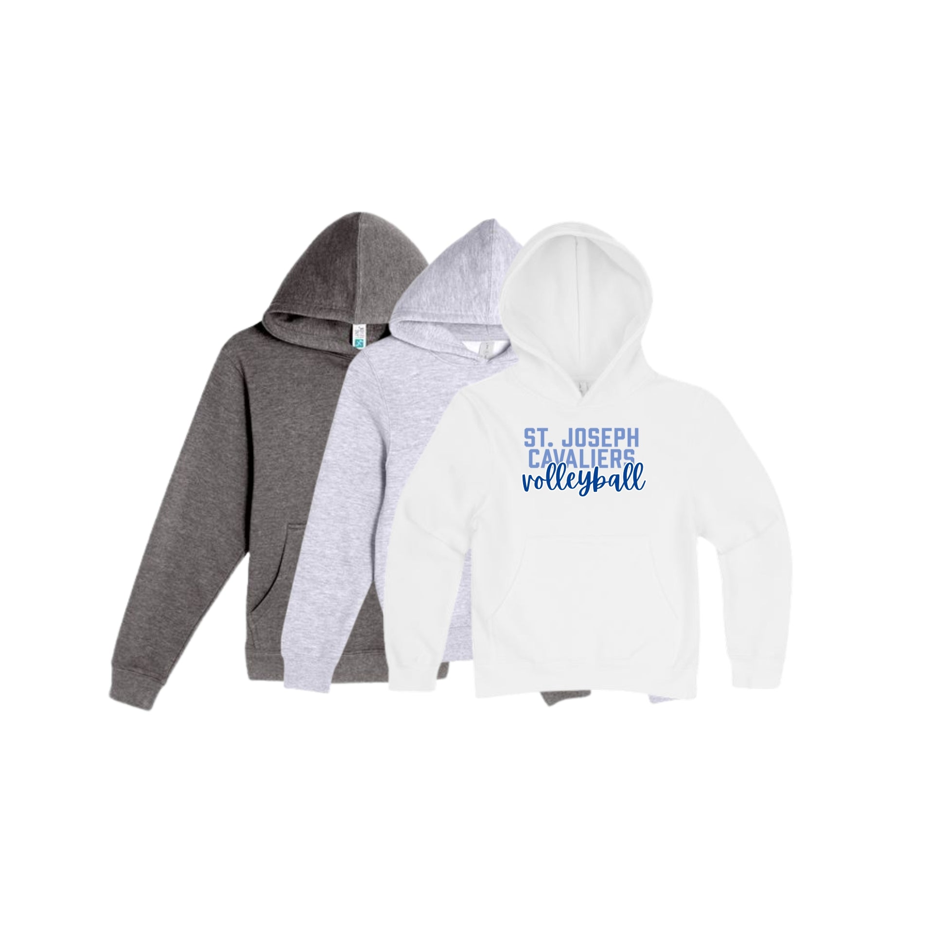 HOODED SWEATSHIRTS WITH ST. JOSEPH CAVALIERS VOLLEYBALL PRINT