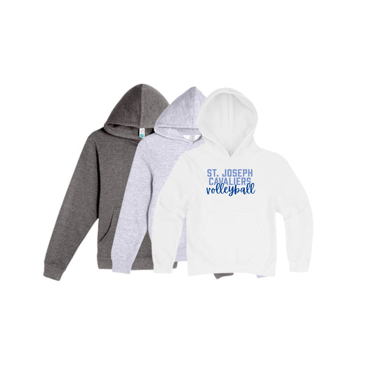 HOODED SWEATSHIRTS WITH ST. JOSEPH CAVALIERS VOLLEYBALL PRINT