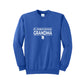 royal crewneck sweatshirt with a white st. joseph school grandma printed design