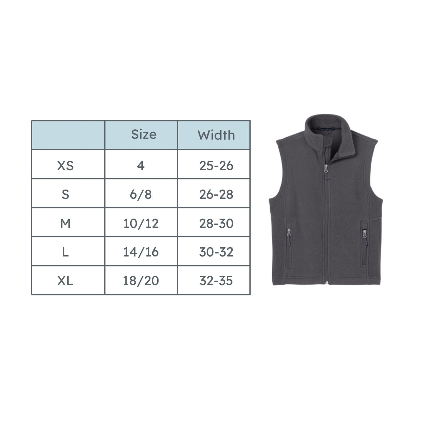 vest size chart