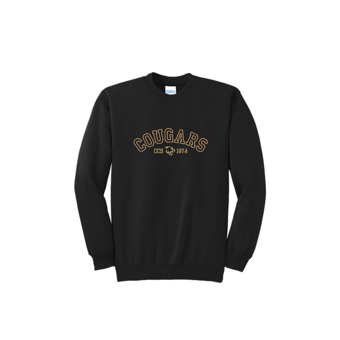 Embroidered Varsity Cougars Crewneck Sweatshirt | CCSED28