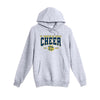 A light heather gray pullover hoodie with a front kangaroo pocket and a graphic on the chest reading 'St. Ignatius of Loyola Cheer' in navy blue and yellow, shown on a plain white background.