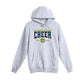 A light heather gray pullover hoodie with a front kangaroo pocket and a graphic on the chest reading 'St. Ignatius of Loyola Cheer' in navy blue and yellow, shown on a plain white background.