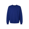 A royal blue crewneck sweatshirt with long sleeves and ribbed cuffs, displayed on a clean white background.