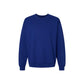 A royal blue crewneck sweatshirt with long sleeves and ribbed cuffs, displayed on a clean white background.