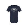 Navy blue t-shirt with 'St. Joseph School Mom' text on a white background