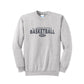 ash crewneck sweatshirt with a charcoal st. joseph school basketball mom print