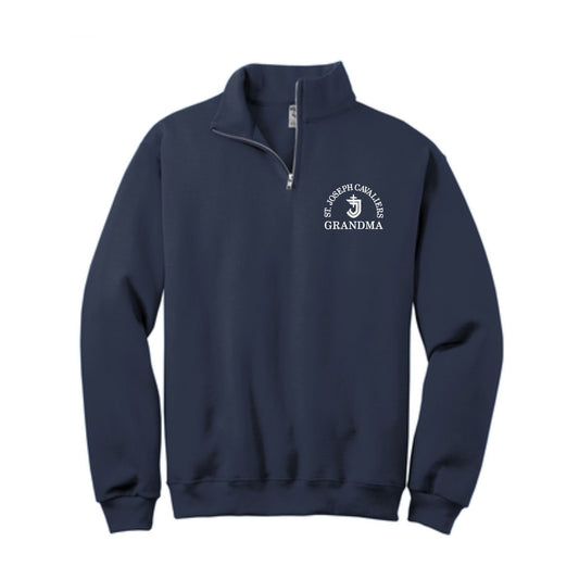 St. Joseph School Cavaliers Grandma/Grandpa Embroidered Quarter Zip Sweatshirt | SJSE20-GM/GP