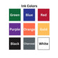 Grid of ink color swatches labeled with their names on a white background