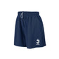 Navy shorts with a logo on a white background