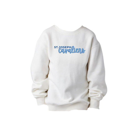 Youth St. Joseph Cavaliers Script Fleece Enza Crew | SJS DTF 31