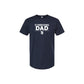 Navy blue t-shirt with 'St. Joseph School Dad' text on a white background