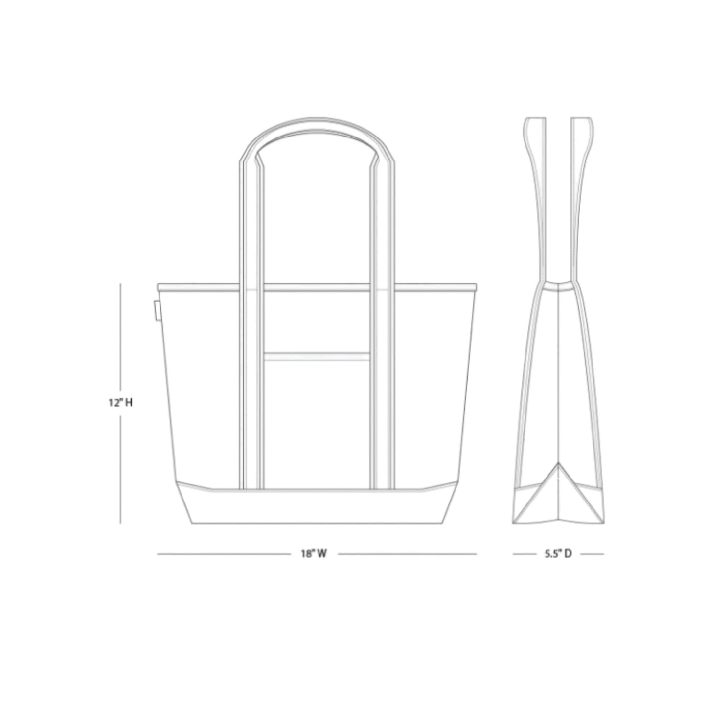 bag dimensions 12 x 18 x 5.5"
