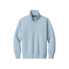 celestial blue half-zip sweatshirt on a white background