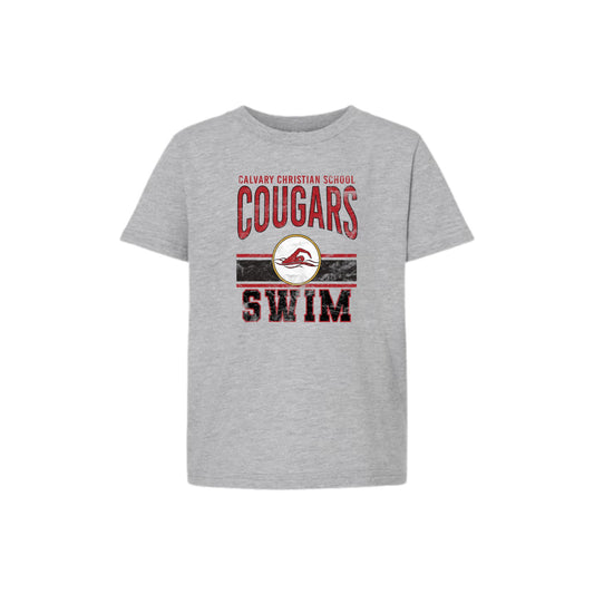Printed Distressed Cougars Swim T-Shirt | CCSDTG19