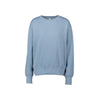 A light blue crewneck sweatshirt with long sleeves and ribbed cuffs, displayed on a clean white background.