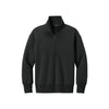 Black quarter-zip sweatshirt on a white background