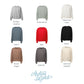 A color-options grid showing nine crewneck sweatshirts in different colors, labeled with names like Athletic Heather, Greenstone, Red, Black, Brown Sugar, Asphalt, and Oatmeal Heather. The Arden & Gold logo appears at the bottom.