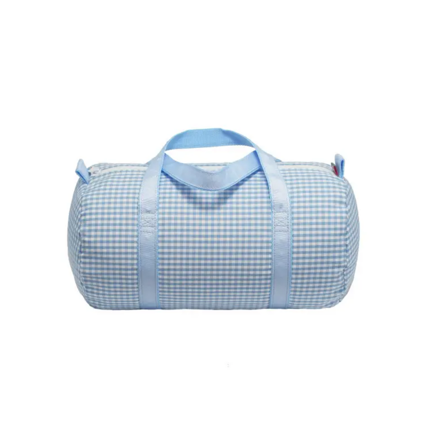 baby blue mini gingham duffle