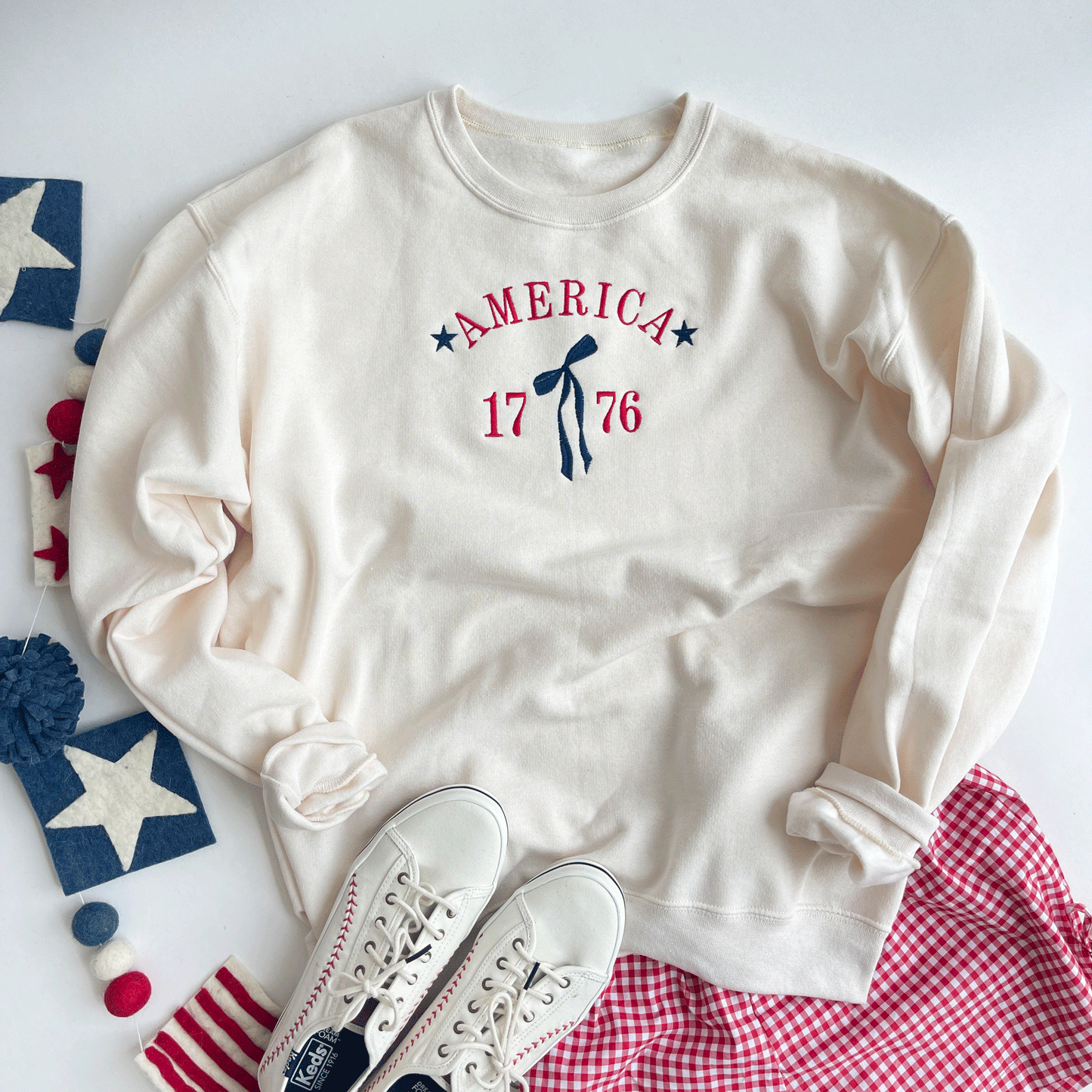 America Bow & 1776 Crewneck Sweatshirt