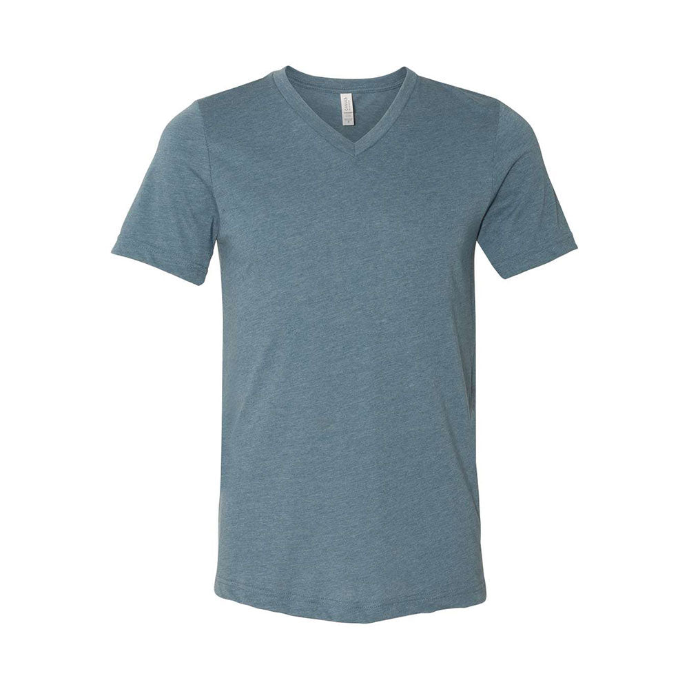 heather slate bella and canvas v-neck tee 