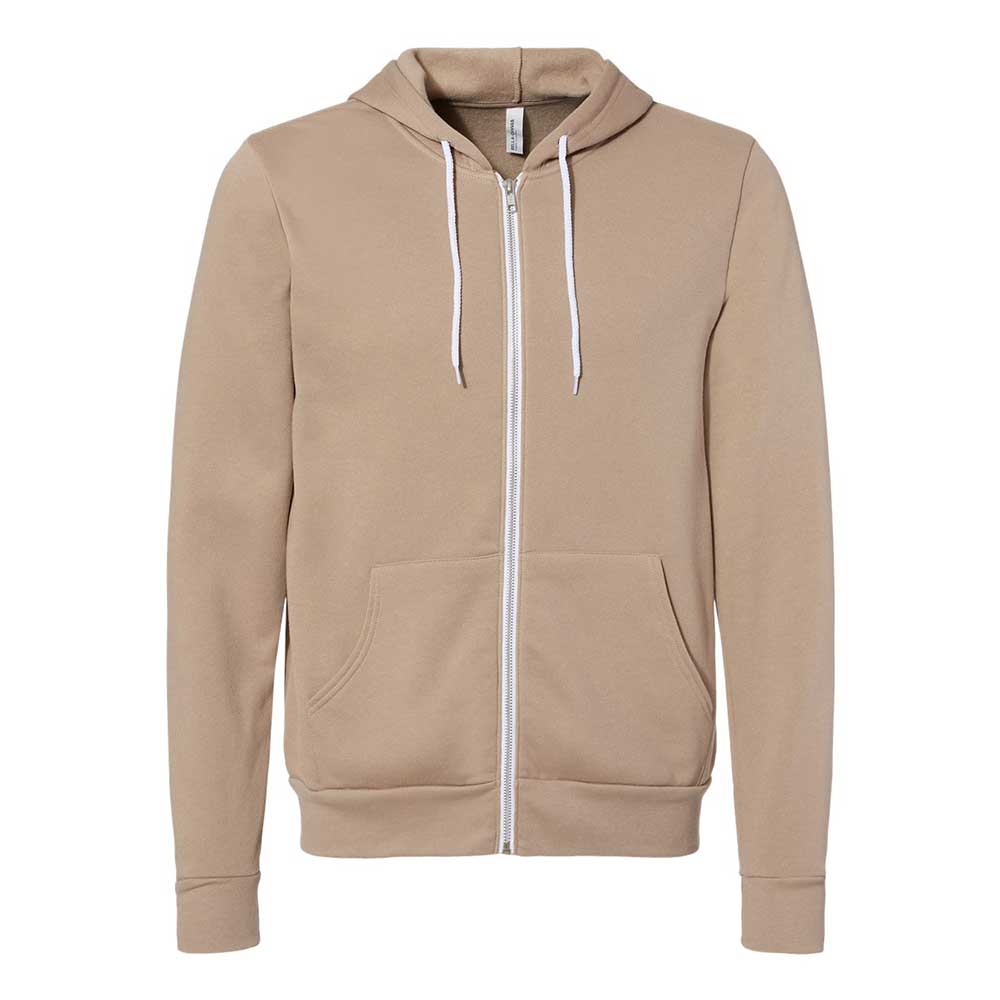 tan bella and canvas full zip hooded jacket 