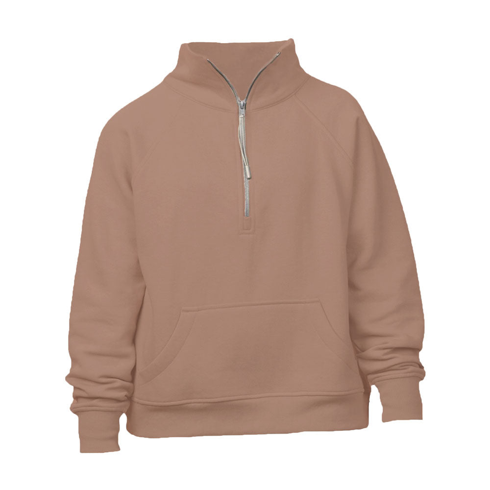 brown sugar boxy quarter zip