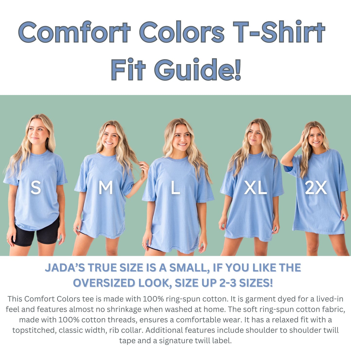 comfort colors t-shirt sizing guide