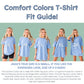 comfort colors t-shirt sizing guide