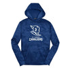 Blue hoodie with 'Cavaliers' text and logo on a white background