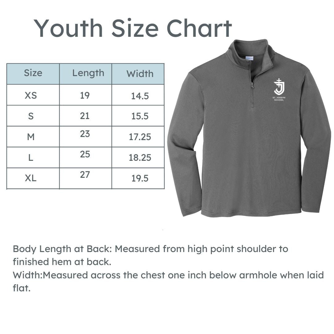 Youth and Adult  St. Joseph School Logo Althetic Quarter Zip  | SJS DTF 00