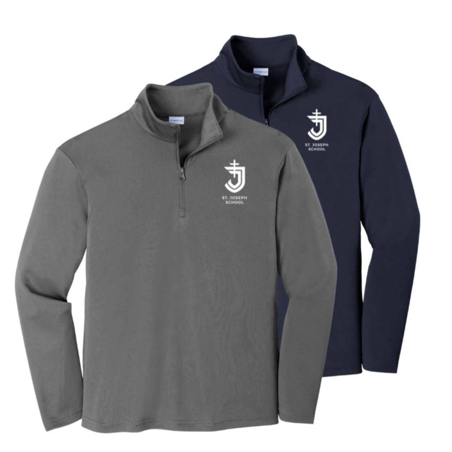 Youth and Adult  St. Joseph School Logo Althetic Quarter Zip  | SJS DTF 00