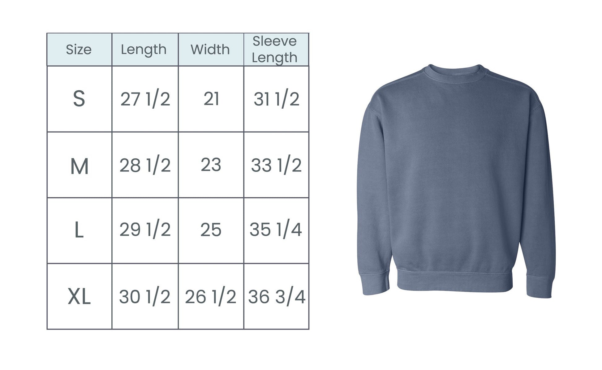 Comfort colors crewneck sweatshirt hot sale sizing