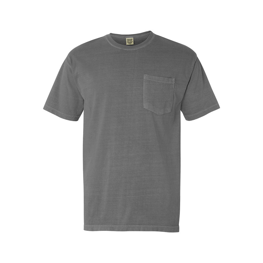 grey  comfort colors pocket t-shirt