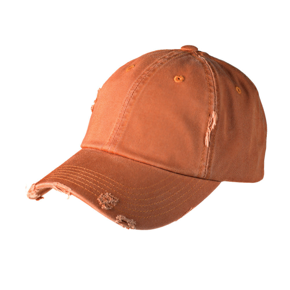 burnt orange distressed cap