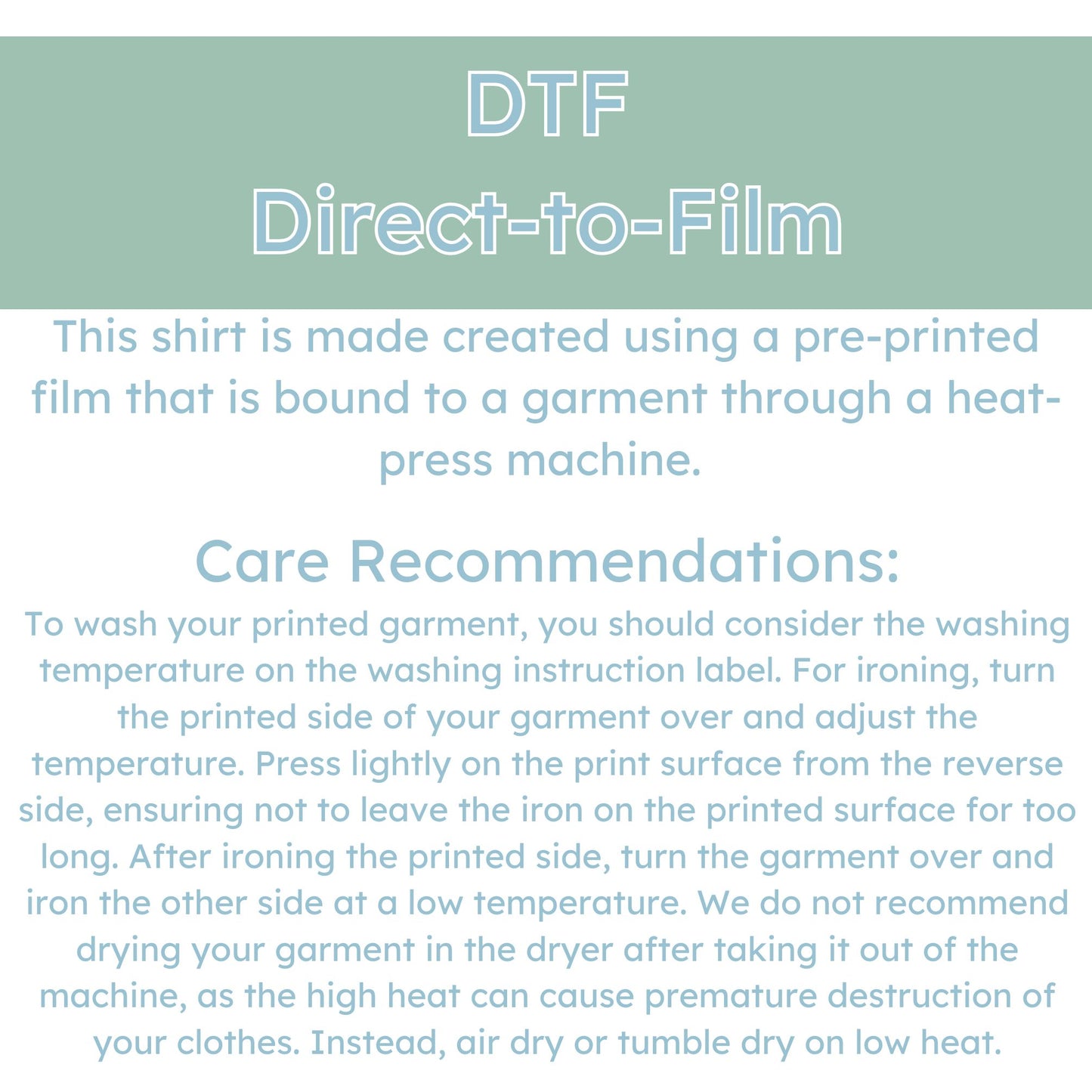 DTF Care Recommendations 