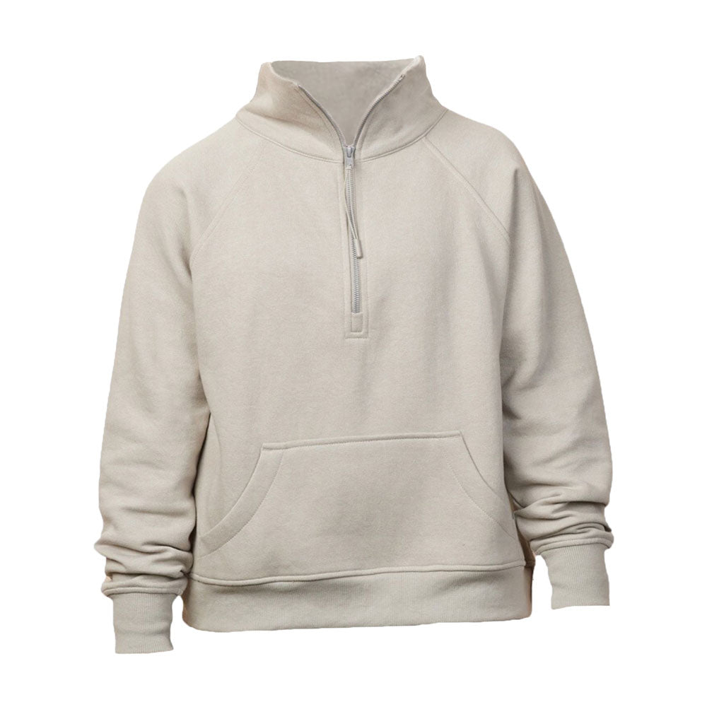 dusty olive boxy quarter zip