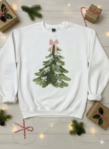 Coquette Puff Bow Christmas Tree Crew