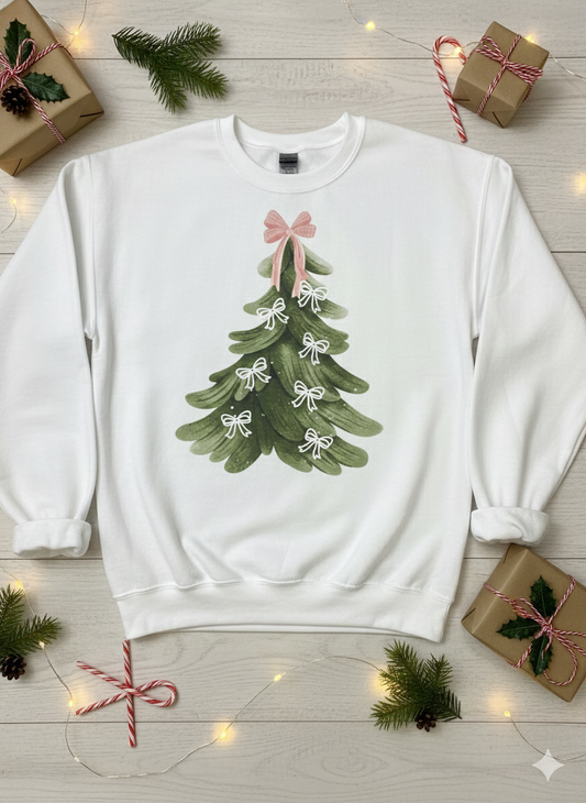 Coquette Puff Bow Christmas Tree Crew