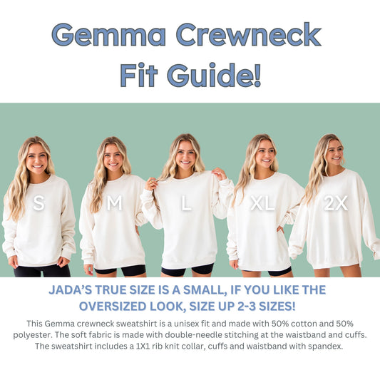 gemma crewneck fit guide