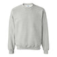 Gray sweatshirt with Gildan label on a white background