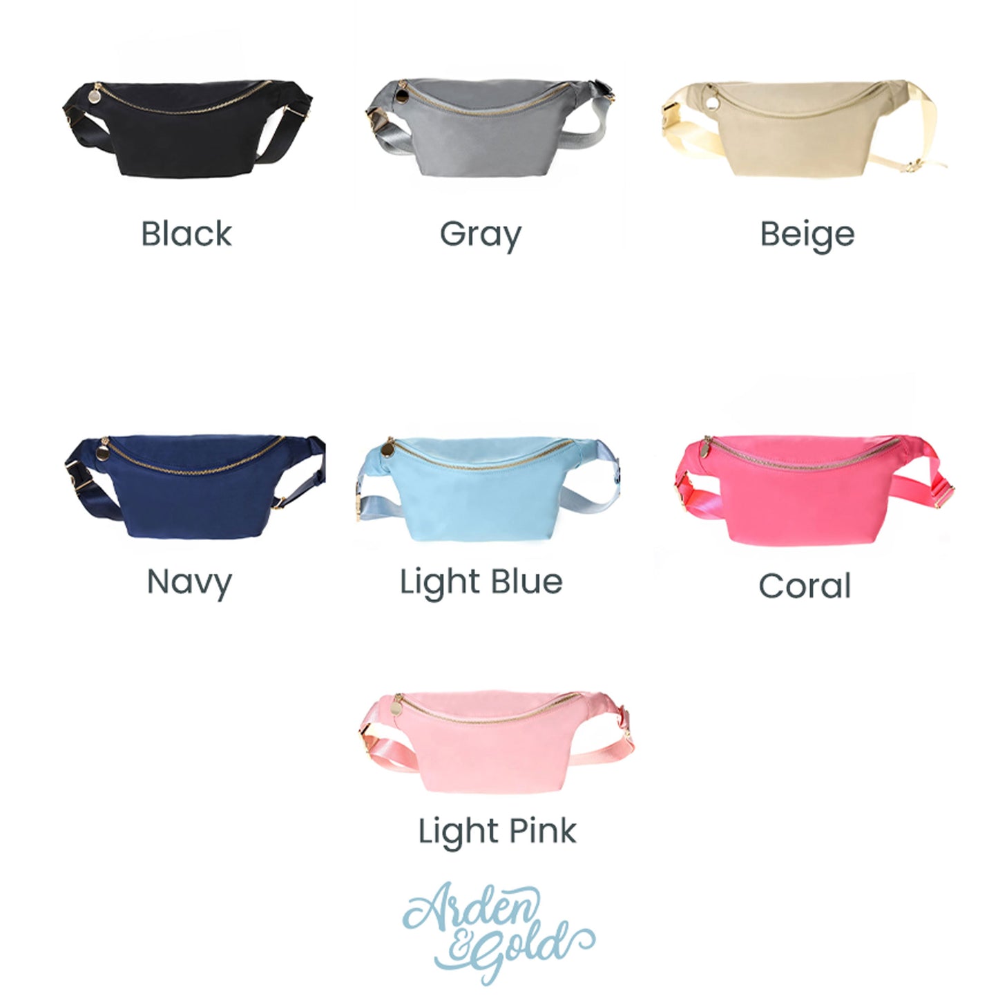 Personalized Cassie Nylon Belt Bag with Adjustable Strap