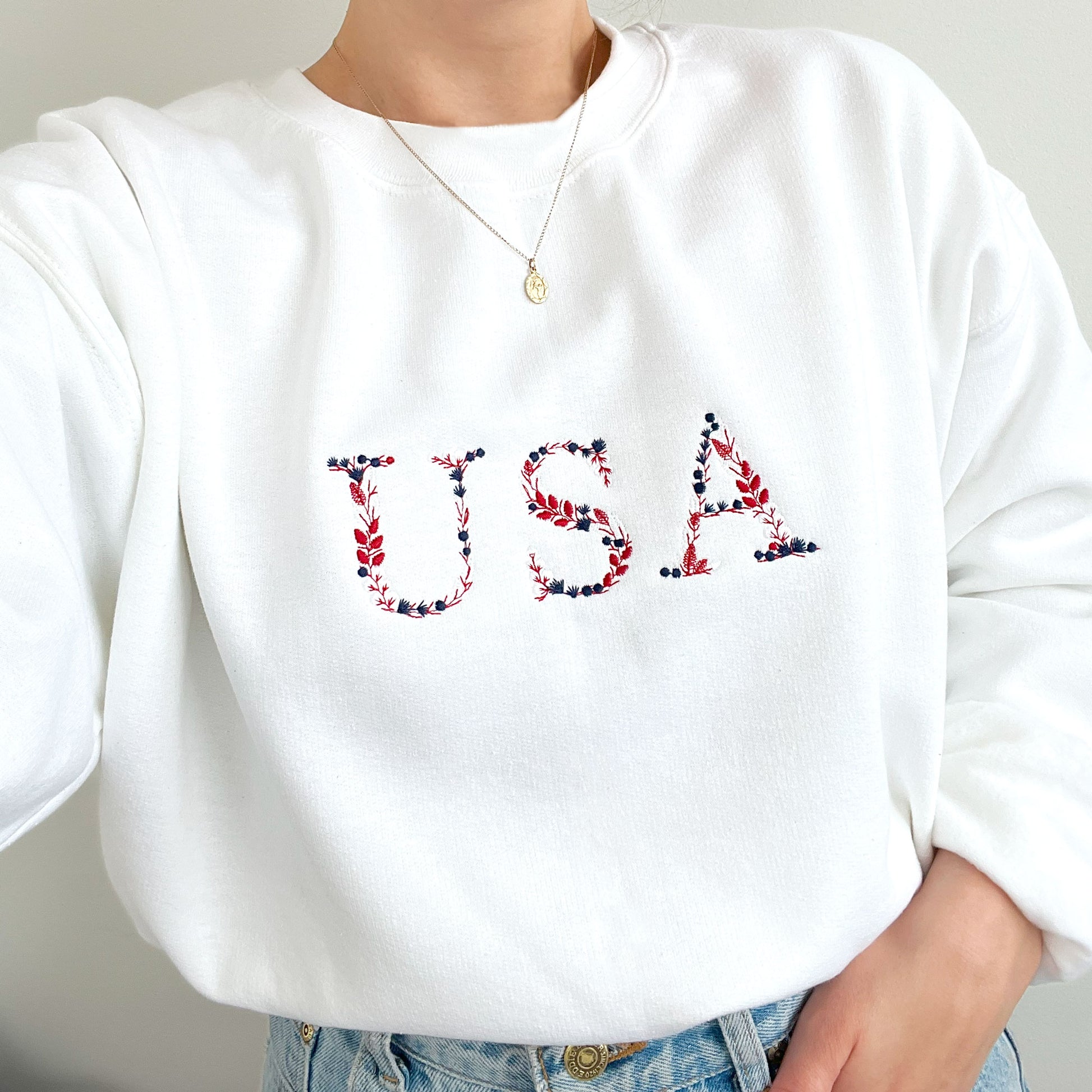 Usa embroidered sweatshirt sale