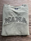 Sage Embroidered MAMA Waffle Crewneck Sweatshirt | Medium | MAMA | Blooper