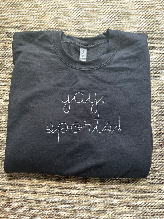 Black “yay sports!” Pullover Sweatshirt | 3XL | Blooper