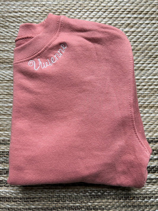 Mauve Toddler Neckline Embroidered Sweatshirt | Size 5/6T | Vivienne | Blooper