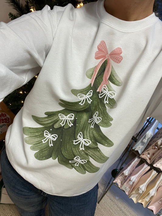 Coquette Puff Bow Christmas Tree Crew