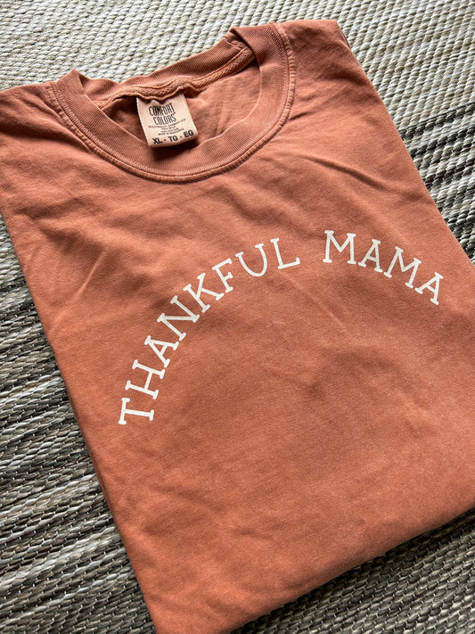 Yam Long Sleeved Comfort Colors Thankful Mama Tee | DTG | XL | Blooper